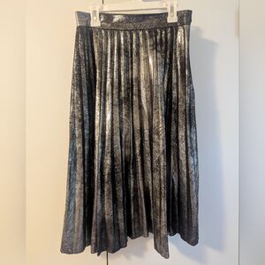 ZARA Metallic Pleated Skirt